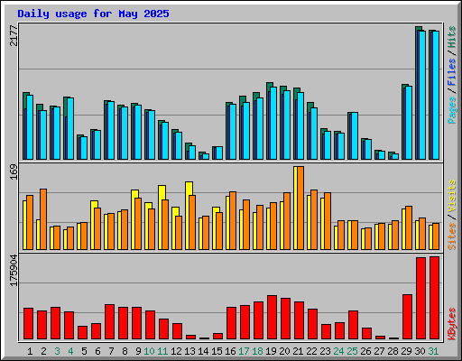 Daily usage for May 2025