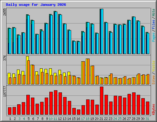 Daily usage for January 2026