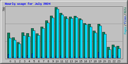 Hourly usage for July 2024