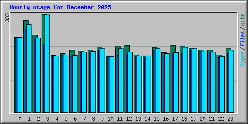 Hourly usage for December 2025
