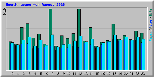 Hourly usage for August 2026